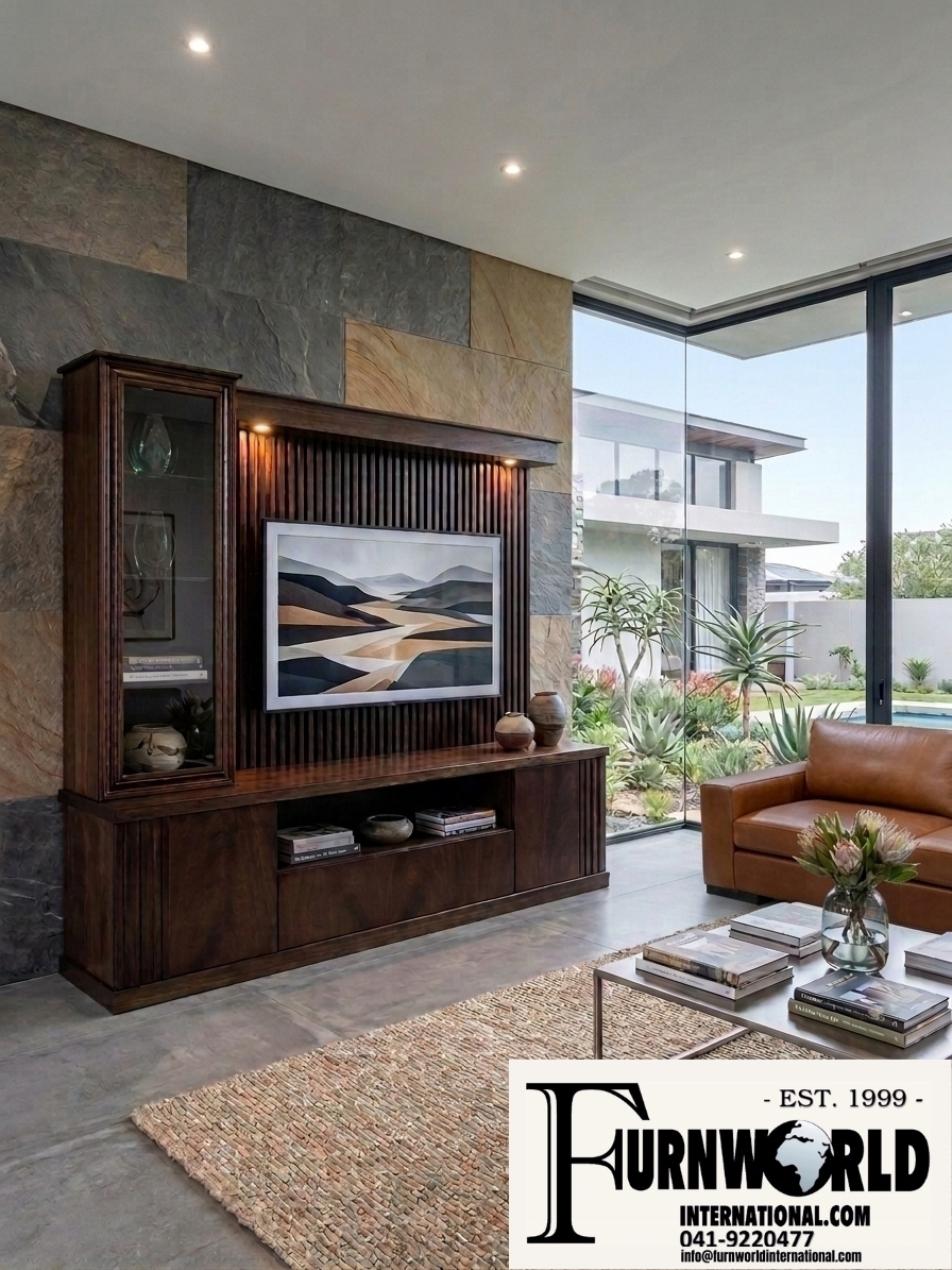 MAHOGONY PLASMA TV WALL-UNIT